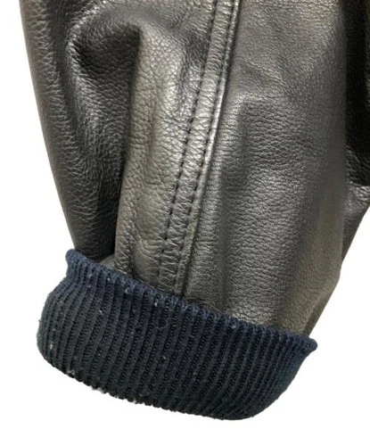 POSH BOY                    Cow leather stadium jacket black image 6