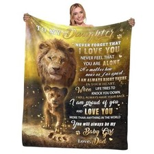 Daughter Gifts from Dad, Daughter Blankets, to My Daughters 50x60in Lion001
