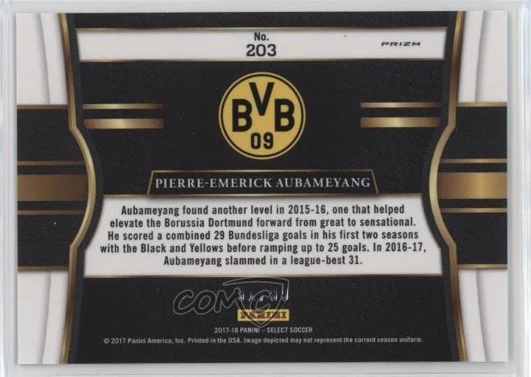 2017-18 Panini Select Field Level White Prizm /99 Pierre-Emerick Aubameyang #203 - Image 2 of 2