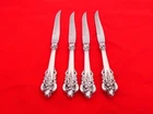 Set of 4 Wallace Sterling Silver Grande Baroque Steak Knives XG-1