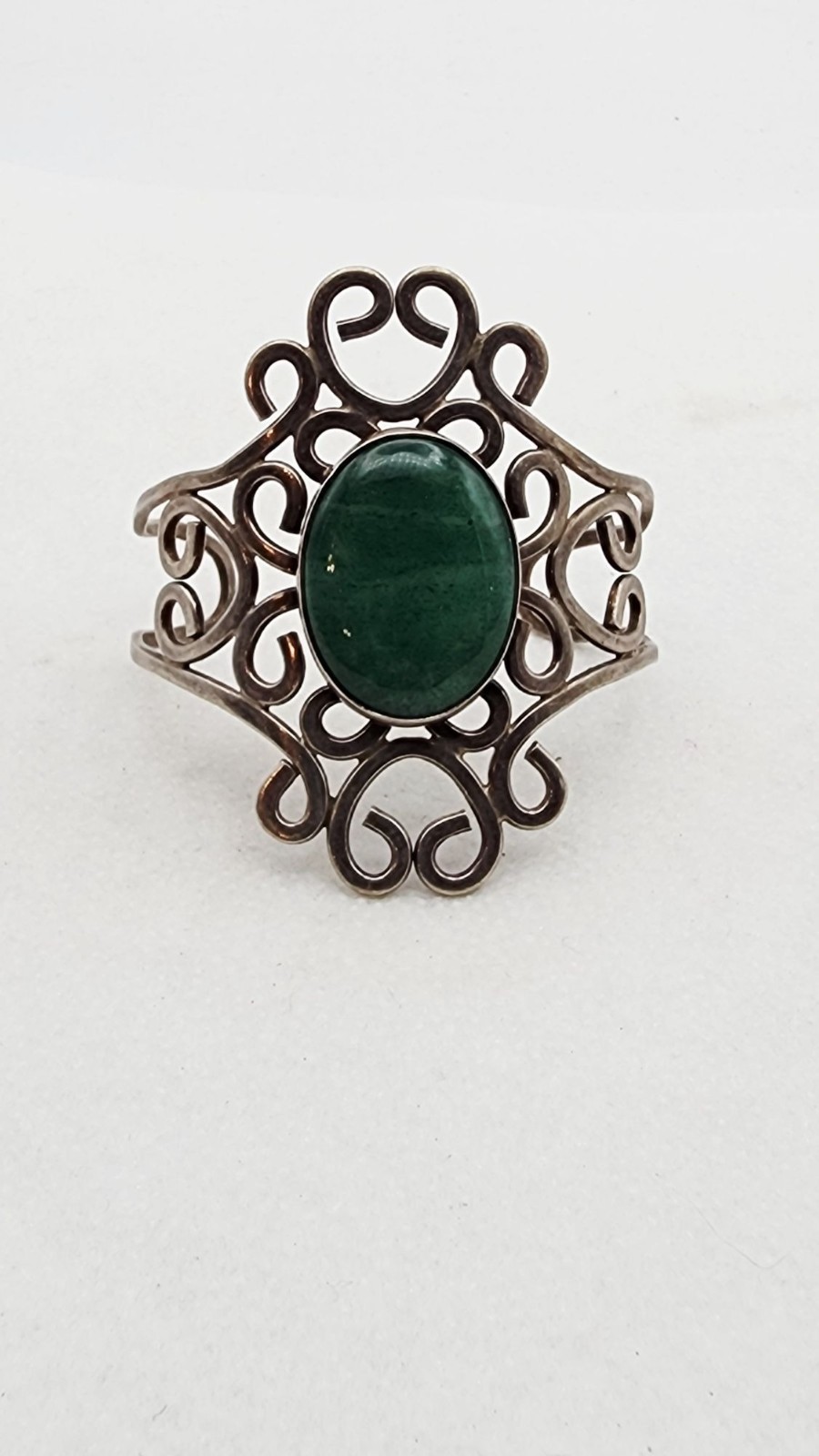 Sterling Silver Ornate Scrollwork Cuff Bracelet W… - image 1