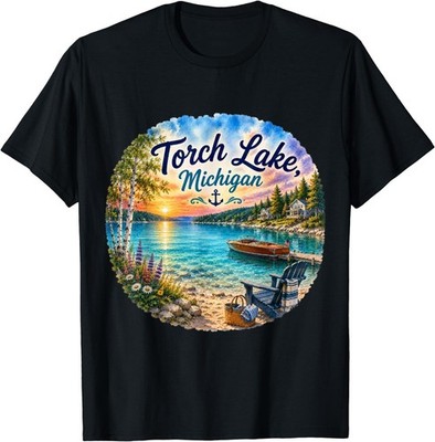 Torch Lake, Michigan, MI, Caribbean Paradise, Sandbar, T-Shirt