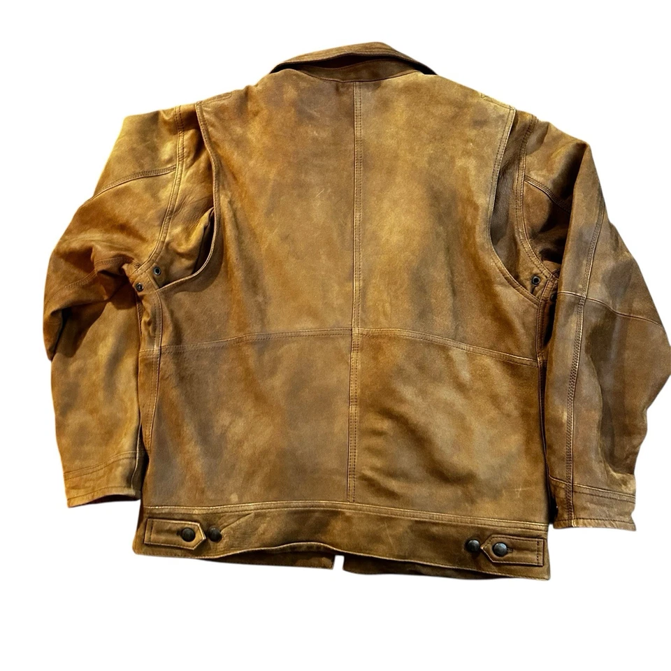 JL Powell Mens Brown Leather Hunting Jacket size Large - Image 2 of 4