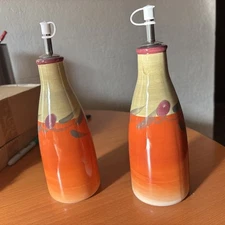 The Main Ingredients Set Of Cruets Tuscan Olive Design New LOWER PRICE!