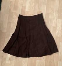 Women  s Talbots Pure 100 Irish Linen Skirt Dark Brown Size 8