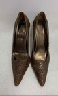 Kenneth Cole Tribeca Brown Bronze Embossed Pointed Toe Heels Size 6.5 — photo 2
