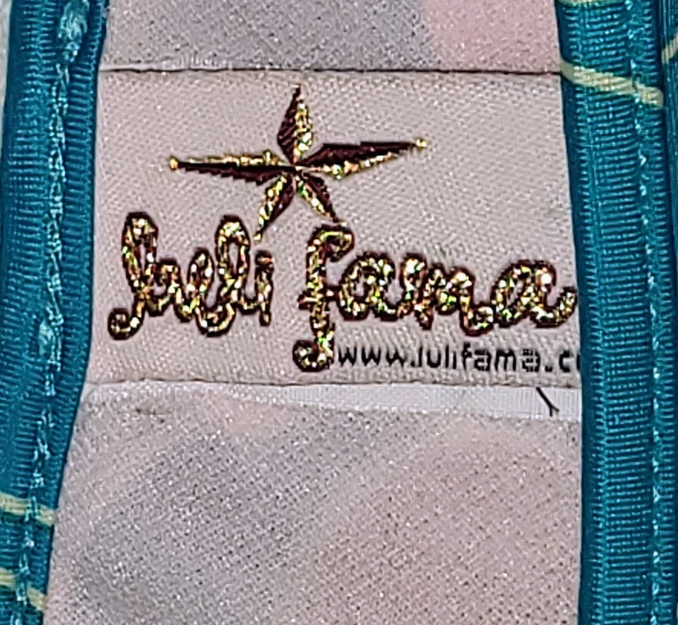 Комплект бикини Luli Fama XL — ретро-мод с круговым точечным принтом — золотые кольцевые акценты — редкие - Изображение 4 из 4