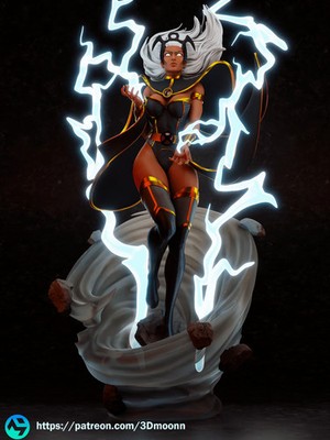 3D gedruckte 16K Fan Made Statue Maßstab 1:6 - X-Men Storm UNBEMALT