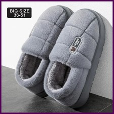 Men's slippers Winter Solid Color Wrap Heels Plush Slippers Non-slip Warm Women