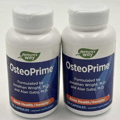 OsteoPrime Natures Way Bone Health Density 2 Bottles of 120 capsules Exp 02/26