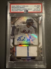 2024 Topps Triple Threads - Auto Single Jumbo Relics Brandon Nimmo #AJR-BN 7/99