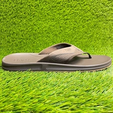 Flojos Mens Size 13 Brown Beach Walking Outdoor Leather Flip Flop Thong Sandals