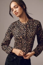 The Cora Patch Pocket Jacket by Maeve: Leopard Edition Small Petite