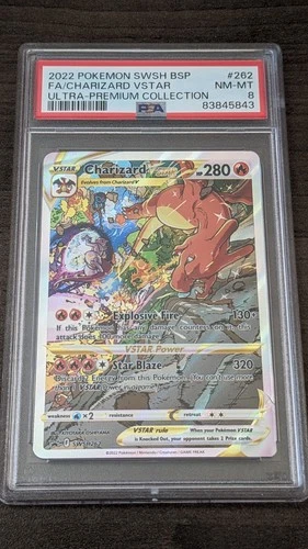CHARIZARD VSTAR 2022 Pokemon #SWSH262 PSA 8 NM-MINT Ultra Prem. Coll. FULL ART