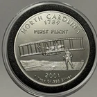 North Carolina First Flight COA#59 Rare Coin 1 Troy Oz .999 Fine Round Quarter