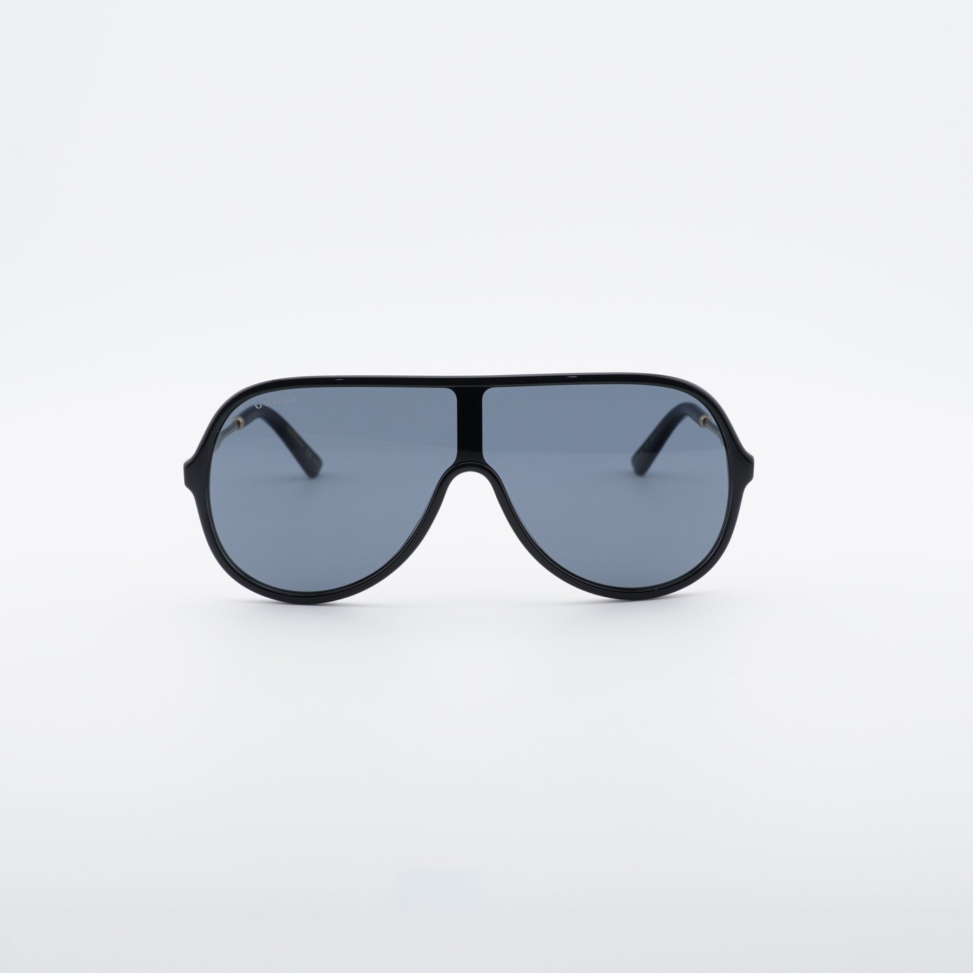 New Gucci GG0199S 001 Shiny Black/Gold/Grey 99-0-145 Sunglasses image 2