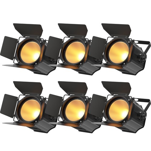 200W COB Par Light Warm & Cold White Spotlights with Barn Door DJ Stage Lighting - Picture 19 of 20