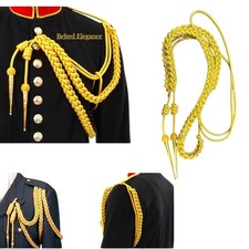 Real Cord British Officer Ceremonial Aiguillette Golden Braided Army Parade New