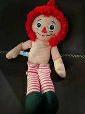Vintage 1987 Playskool Raggedy Ann Plush Doll I Love You Heart Red Yarn Hair
