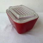Pyrex RED Small Refrigerator Dish 501 with lid MCM vintage retro 50s 60s