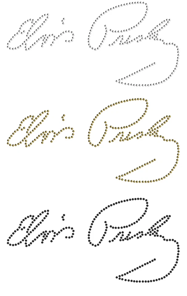 CRYSTALS R US ELVIS PRESLEY SIGNATURE DIAMANTE IRON-ON CRYSTAL GEM BLING TSHIRT TRANSFER PATCH