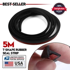 Seal Rubber Edge Strip Trim Hood Door Car 16Ft T-Shape Weatherstrip Moulding