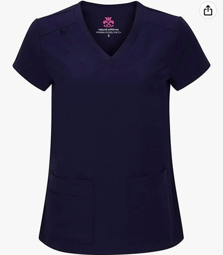 Hospital Scrub Set for Healthcare Workers/ Nurse V-Neck Top & Cargo Pants - Picture 2 of 5
