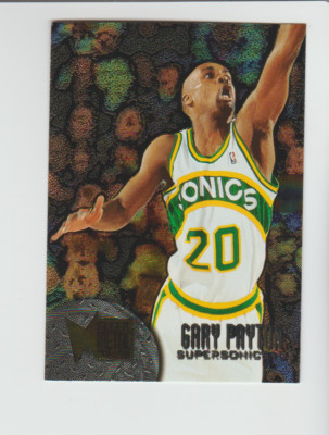 1995-96 Fleer Metal #103 Gary Payton card, Seattle Supersonics HOF