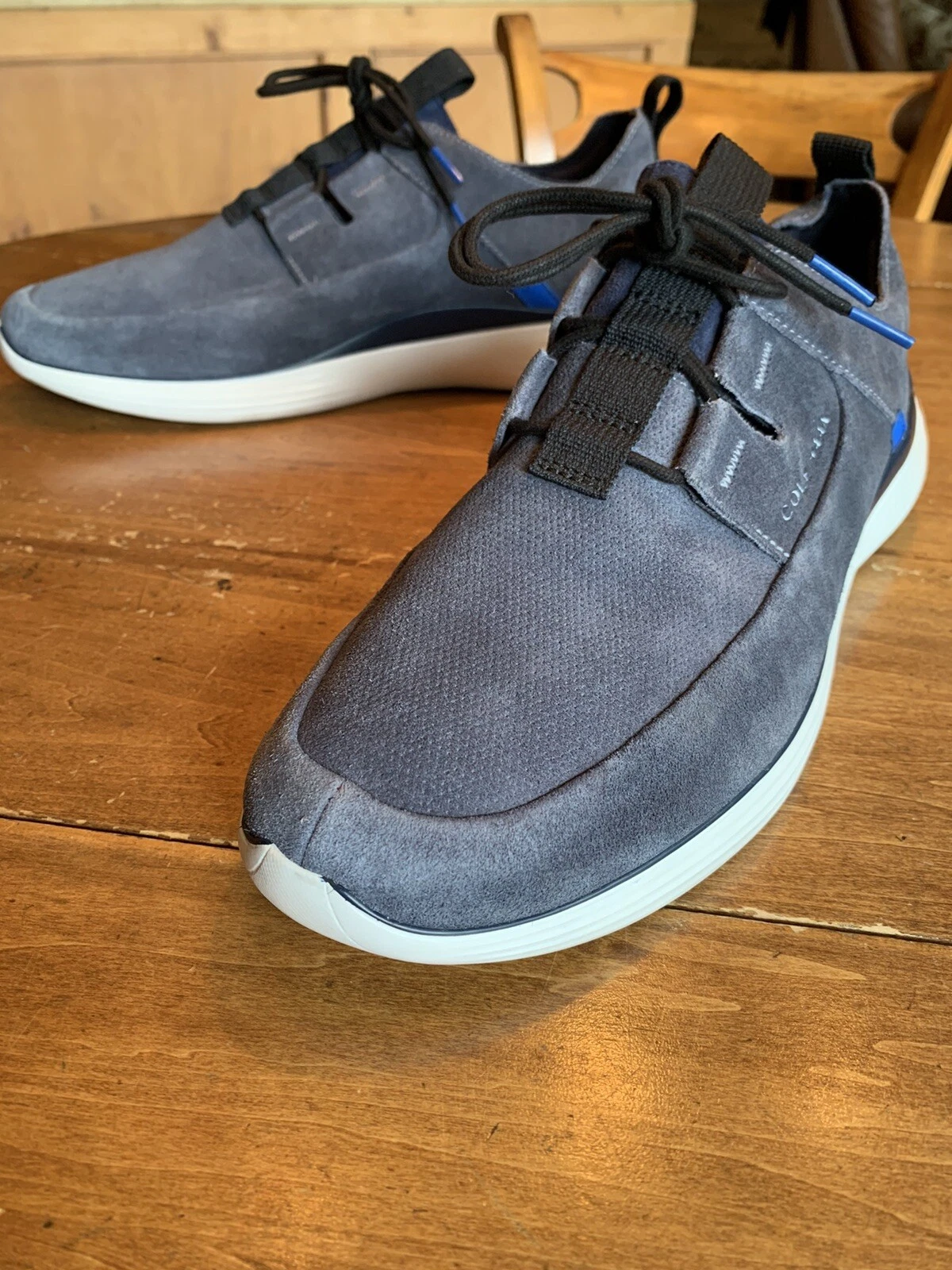 Cole Haan Grand Sport Grey Suede Sneakers White Soles 12 M