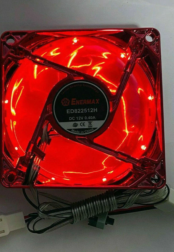 NUEVO Ventilador Enermax 80mmx25mm Rojo LED Estuche Inteligente 3pin + Control Térmico Foto 2 de 4
