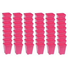 SUNPACK 3.3" x 3.3" Seed Starting Square Insert Pot, Magenta, 4" (Pack of 48)