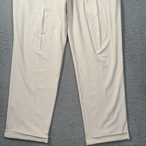 Nike Golf Pants Men 38x32 Beige Pleated Stretch Performance Chino Cuffed Fit Dry - Picture 3 of 21