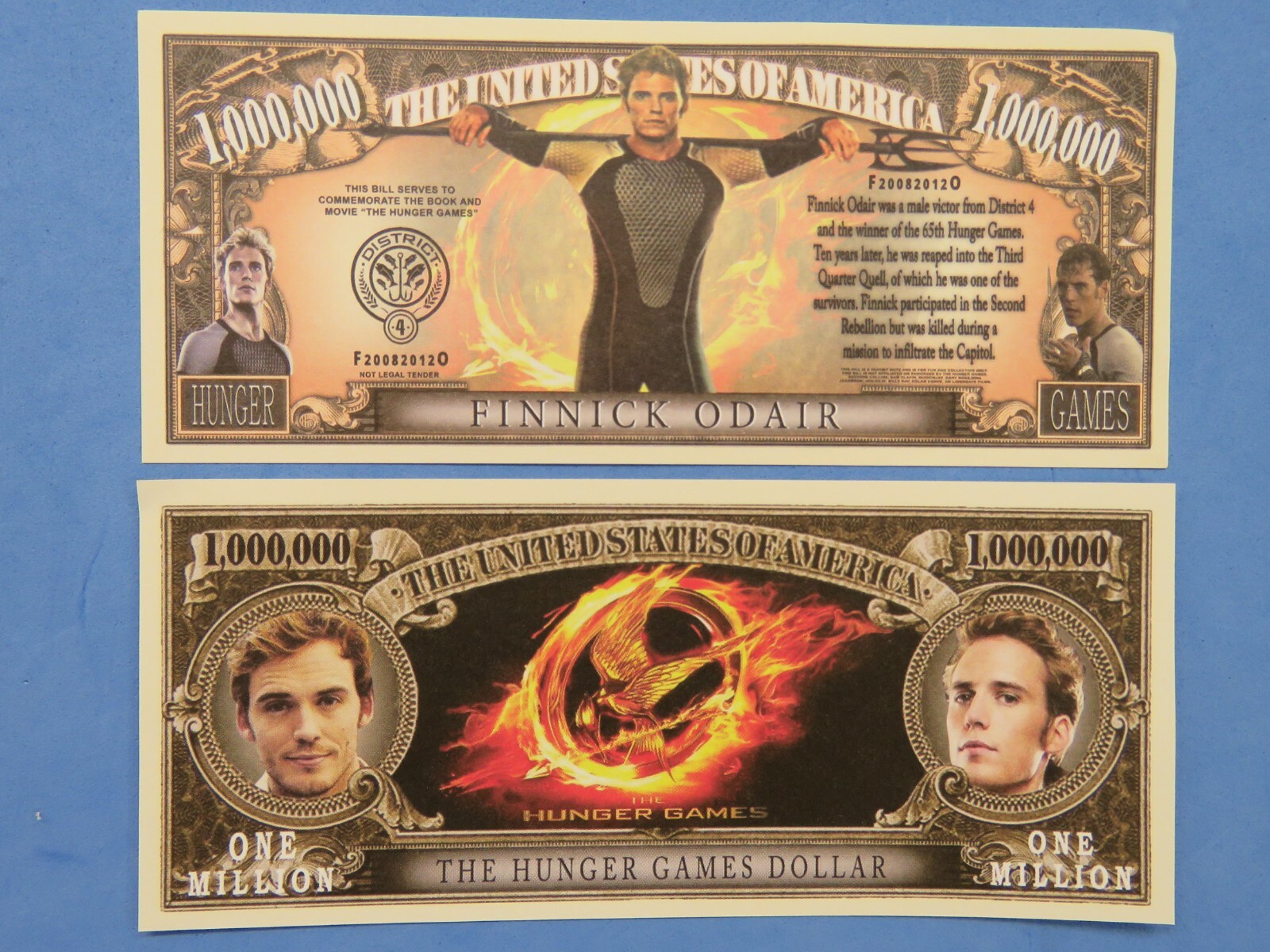 HUNGER GAMES Movie & Show: FINNICK ODAIR ~ $1,000,000 One Million Dollar  Bill | eBay