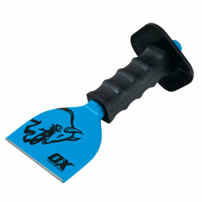 OX Tools OX-T090504 OX Trade Brick Bolster with Guard - 4` / 100mm Blue, 100mm