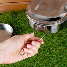 Tragbarer Lebensmittelbehälter Camping-Kochgeschirr aus Stahl 350/ 900 ml 2-tlg. – Bild 5