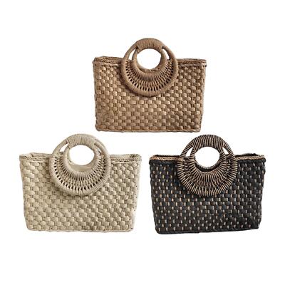 Stilvolle gewebte Damentasche Beuteltasche Weben Bohemian Chic lässig Stroh Handtasche