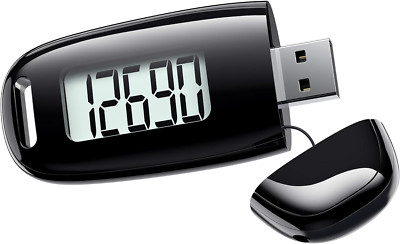 3D Pedometer for Walking, Simple Walking Step Counter w/ Removable Clip & Strap