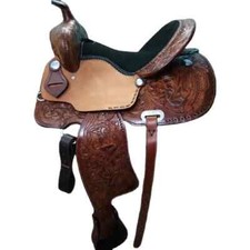 Western Barrel Leather Saddle ,Beautifully Hand Painted With Free Tack Set.