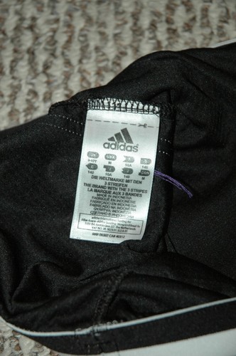 ADIDAS Girl's M Athletic Capri Track Pants Black White Stripes On Legs EUC - Picture 3 of 3
