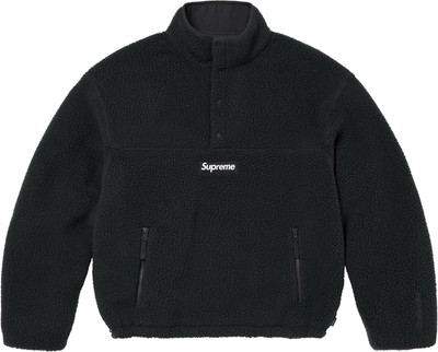 Supreme Polartec Shearling Reversible Pullover Black Fleece Supreme Polartec Shearling Reversible Pullover Black Fleece