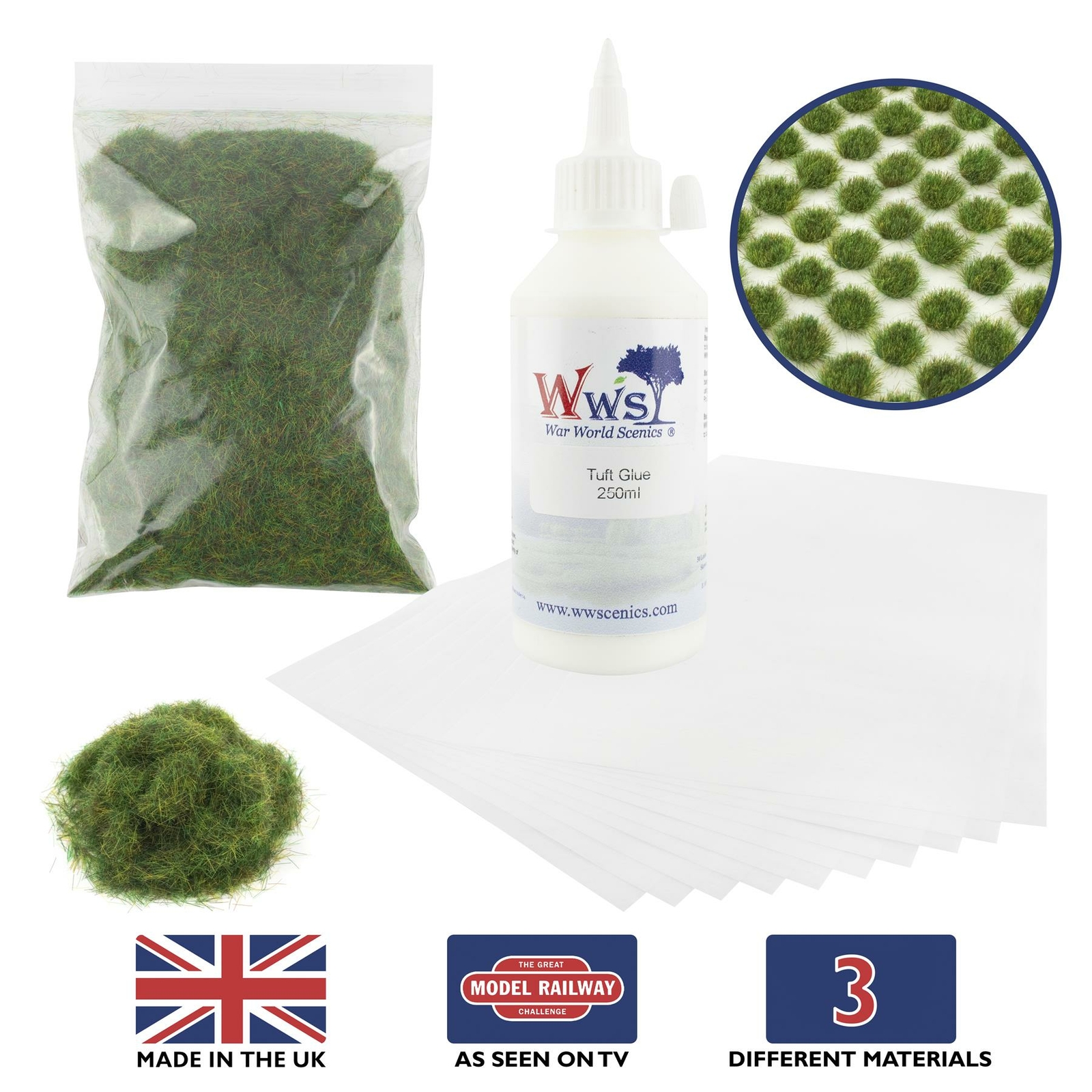 WWS Summer Grass Tuft Creation Kit – Model Railway Wargame Scenery Diorama