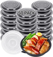 24 oz Disposable Plastic Round Microwavable BPA Free Food Container Lids