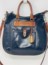 Borsa a tracolla/hobo vintage Dooney & Bourke a goccia fiorentina in pelle nera