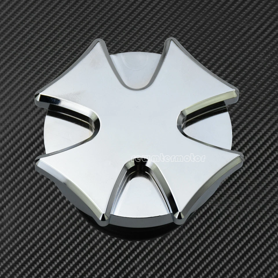 Chrome Cross Gas Cap Fuel Tank Right-hand Thread Fit For Harley Dyna Sportster - Imagem 3 de 4