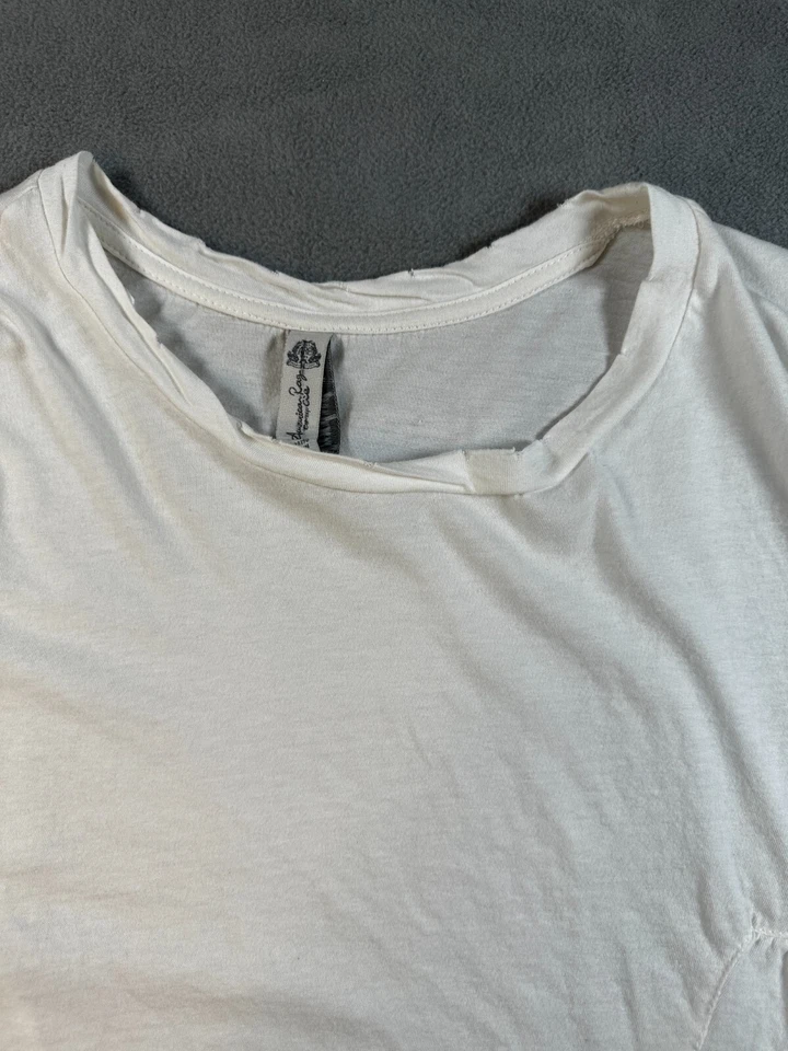 BOHO boxy top Womens XL grunge Tunic WHITE Shirt 100% COTTON short sleeve Blouse - image 2 of 4