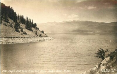 Dam Eagle Nest Lake 1940s RPPC Photo Postcard New Mexico South West 20-10224