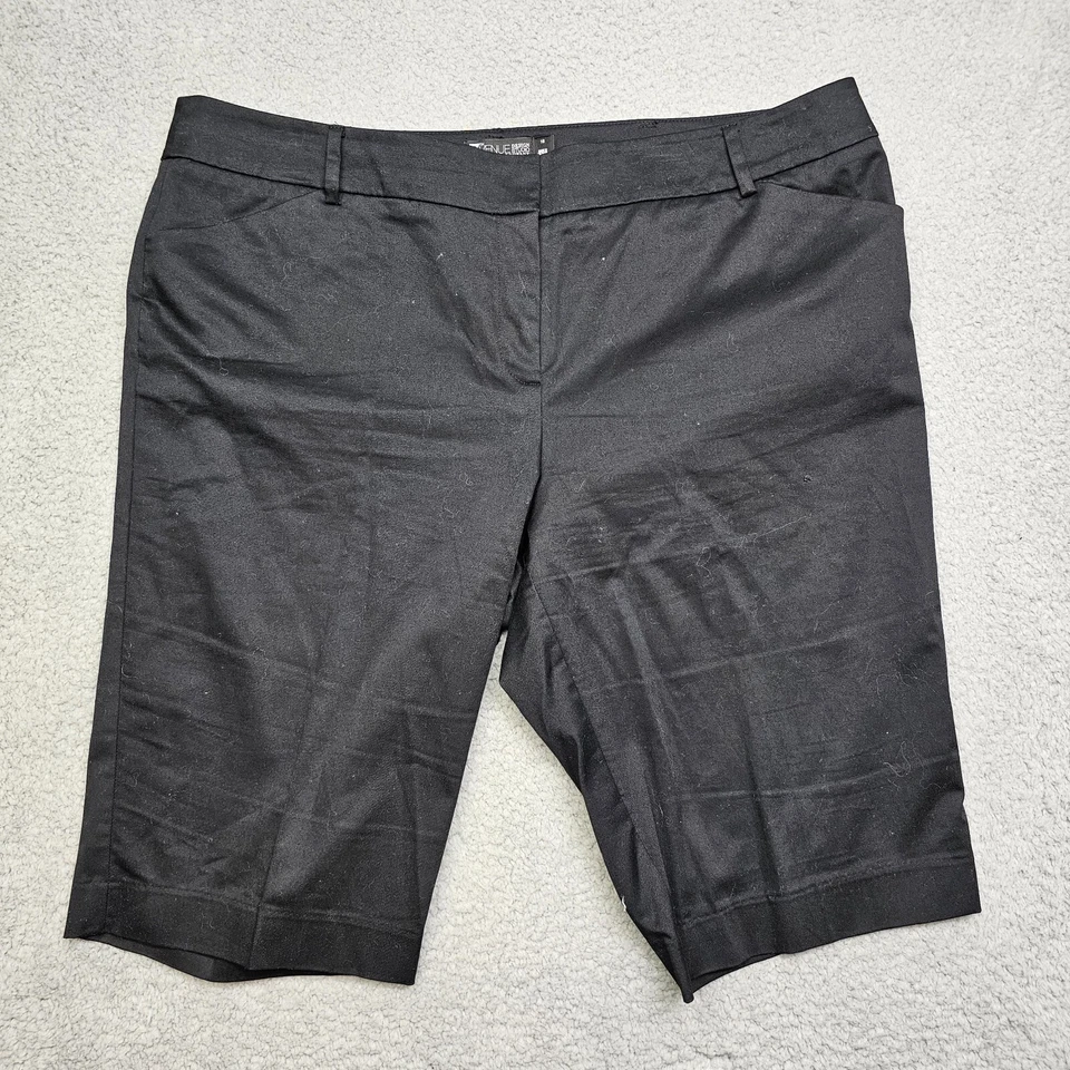 Pantalones cortos para mujer 7th Avenue 16 negros frente plano mezcla de algodón Foto 3 de 4