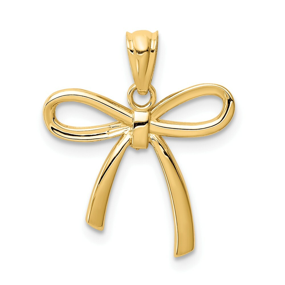 ネックレス・ペンダント Small Ribbon Necklace #7734 14k 14kt Yellow Gold Polished Small Ribbon Bow Pendant | eBay