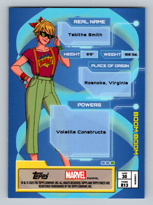 2025 Topps Finest X-Men '97 Rise #30 R13 Boom Boom Common Card