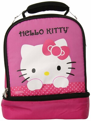HELLO KITTY SANRIO Thermos  Girls Lead-Free Dual-Chamber Lunch Tote Box Kit